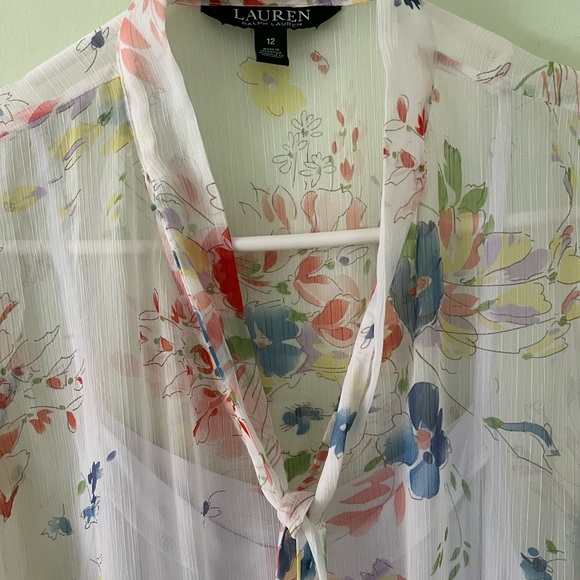 Floral V-neck Pleated Maxi Dress - Picture 2 of 7